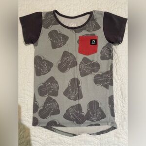 Rags Star Wars Kids Tee with Red Pocket and Darth Vader Print